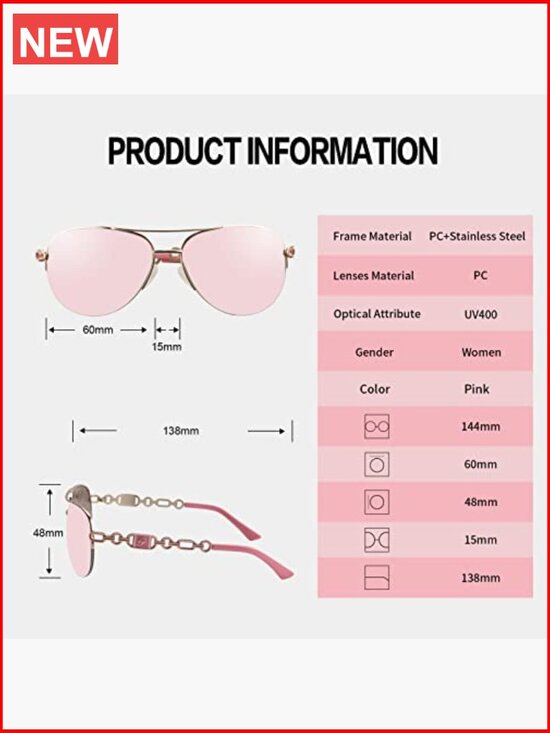 Mirrored Aviator Sunglasses UV400 Metal Frame Unisex main image 4